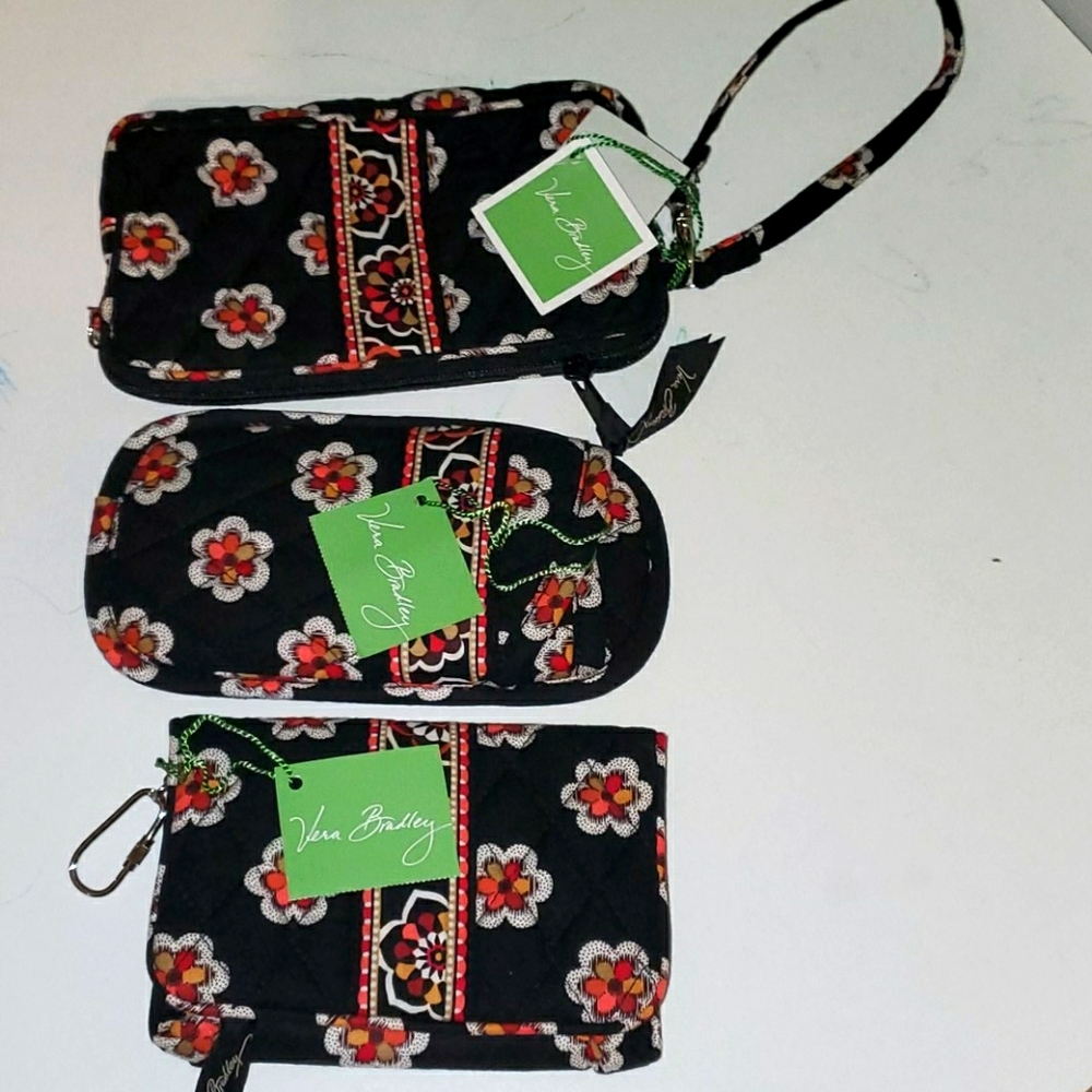 New 3 piece Set Vera Bradley black & red organizers